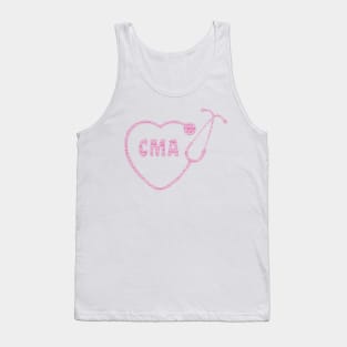 CMA Heart Stethoscope Word Cloud Art Tank Top